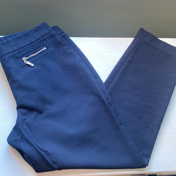VINCE CAMUTO Ankle Pants Casual Mid Rise Navy Blue Slim Size 4 Cotton Blend EC - Picture 4 of 12